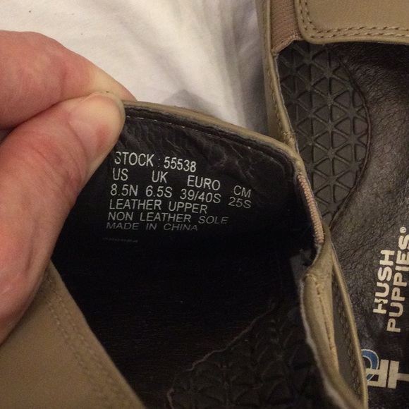 Hush Puppies Tan Leather Loafers Size 8.5 - Picture 4 of 6